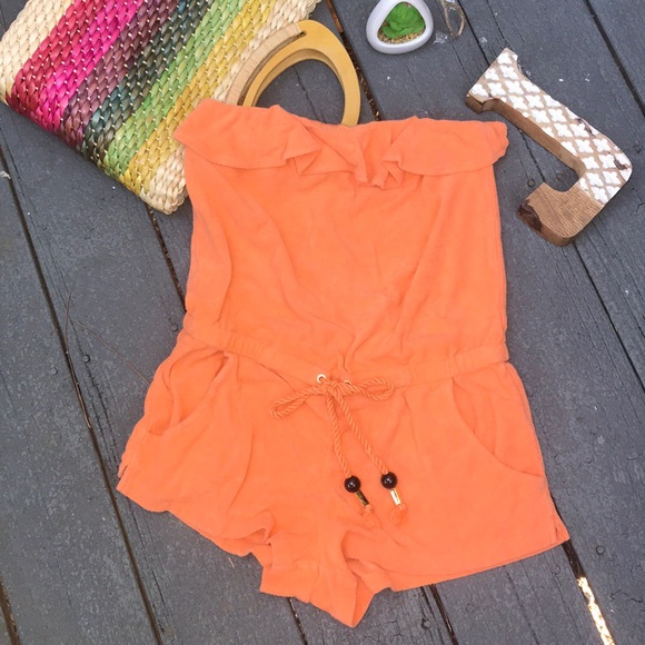 Juicy Couture Pants - Juicy Couture terry cloth ruffled romper sz small